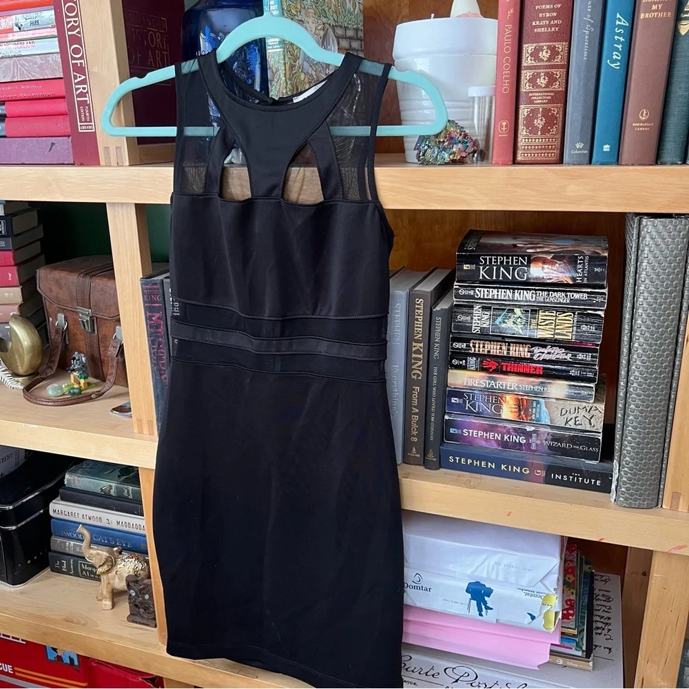 Mystic Black Mesh Detail Cutout Dress Bodycon - Picture 2 of 9